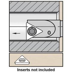 Kennametal - 7.06mm Min Bore Diam, 100mm OAL, 6mm Shank Diam, A-STFD Indexable Boring Bar - TD.. 07T1202 Insert, Screw Holding Method - A1 Tooling