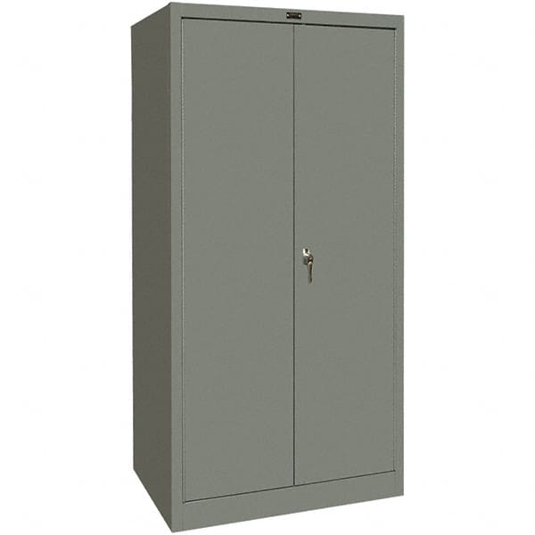 Hallowell - 4 Shelf Locking Storage Cabinet - Steel, 36" Wide x 18" Deep x 72" High, Gray - A1 Tooling