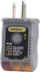 General - 120 VAC Max Voltage, Receptacle Tester with GFCI - A1 Tooling