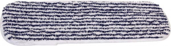 O-Cedar - 18" Long x 5-3/4" Wide Microfiber Dust Mop Pad - Slip-On/Slip-Through Backing, Blue & White, Launderable - A1 Tooling