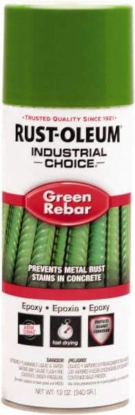 Rust-Oleum - Green Rebar, Gloss, Rebar Coating Spray Paint - 8 Sq Ft per Can, 12 oz Container - A1 Tooling