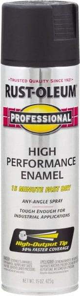 Rust-Oleum - Black, Flat, Rust Proof Enamel Spray Paint - 14 Sq Ft per Can, 15 oz Container, Use on Multipurpose - A1 Tooling