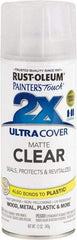 Rust-Oleum - Clear, Flat, Enamel Spray Paint - 8 Sq Ft per Can, 12 oz Container, Use on Multipurpose - A1 Tooling