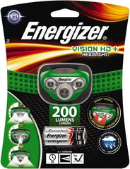 Energizer - White, Red LED Bulb, 200 Lumens, Hands-free Flashlight - Green Plastic Body, 3 AAA Alkaline Batteries Included - A1 Tooling