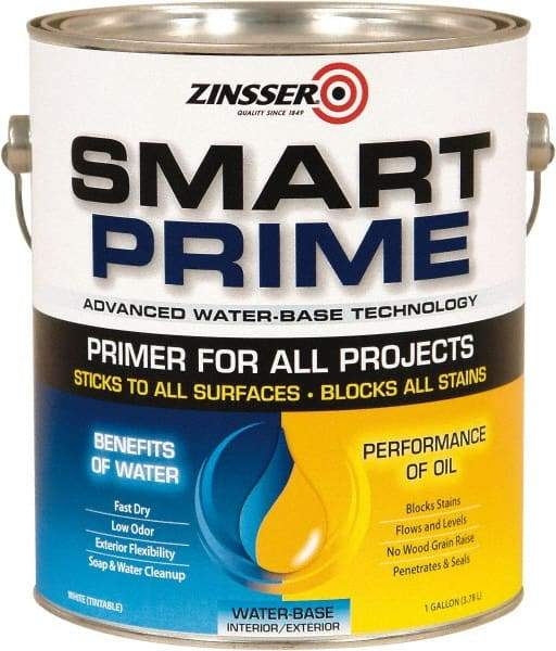 Rust-Oleum - 1 Gal White Water-Based Acrylic Enamel Primer - 400 Sq Ft Coverage, 13 gL Content, Quick Drying, Interior/Exterior - A1 Tooling