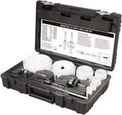 Disston - 20 Piece, 3/4" to 4-1/2" Saw Diam, Industrial Hole Saw Kit - Bi-Metal, Toothed Edge, Pilot Drill Model No. E0102457, Includes 15 Hole Saws - A1 Tooling