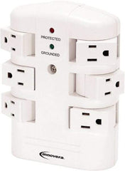 innovera - 6 Outlets, 120 Volts, 15 Amps, Surge Power Outlet Strip - Wall/Surface Mount, 5-15R NEMA Configuration - A1 Tooling