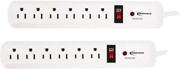 innovera - 6 Outlets, 120 Volts, 15 Amps, 4' Cord, Surge Power Outlet Strip - Floor Mount, 5-15R NEMA Configuration - A1 Tooling