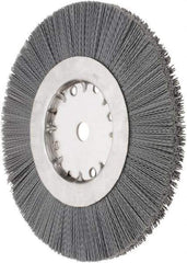 Weiler - 10" OD, 3/4" Arbor Hole, Crimped Nylon Wheel Brush - 1" Face Width, 2-1/2" Trim Length, 0.022" Filament Diam, 4,500 RPM - A1 Tooling