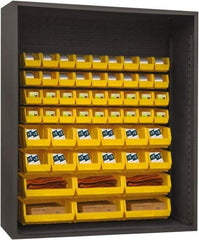 Durham - 54 Bin Enclosed Shelving - 60 Inch Overall Width x 24 Inch Overall Depth x 60 Inch Overall Height, Yellow Polyethylene Bins - A1 Tooling