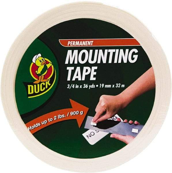 Duck - 3/4" x 36 Yd Acrylic Adhesive Double Sided Tape - 2.6 mil Thick, White, Vinyl Foam Liner, Series DUC - A1 Tooling