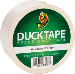 Duck - 1-7/8" x 20 Yds White Duct Tape - 9 mil, Rubber Adhesive, Vinyl Backing, 22 Lb/ln Tensile Strength, Series DUC - A1 Tooling