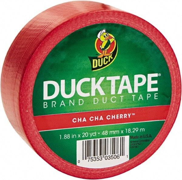 Duck - 1-7/8" x 20 Yds Red Duct Tape - 9 mil, Rubber Adhesive, Vinyl Backing, 22 Lb/ln Tensile Strength, Series DUC - A1 Tooling