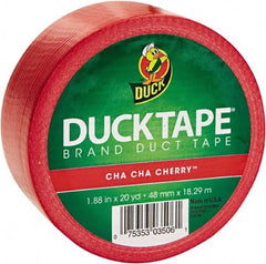 Duck - 1-7/8" x 20 Yds Red Duct Tape - 9 mil, Rubber Adhesive, Vinyl Backing, 22 Lb/ln Tensile Strength, Series DUC - A1 Tooling