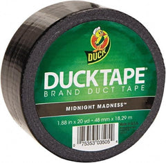 Duck - 1-7/8" x 20 Yds Black Duct Tape - 9 mil, Rubber Adhesive, Vinyl Backing, 22 Lb/ln Tensile Strength, Series DUC - A1 Tooling