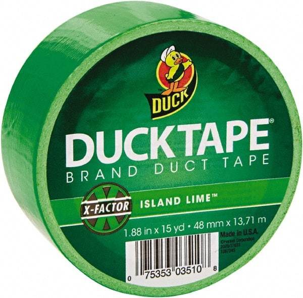 Duck - 1-7/8" x 15 Yds Green Duct Tape - 9 mil, Rubber Adhesive, Vinyl Backing, 22 Lb/ln Tensile Strength, Series DUC - A1 Tooling