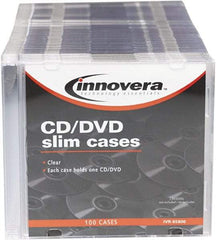 innovera - 1 Compartment, 4-7/8 Inch Wide x 1/4 Inch Deep x 5-5/8 Inch High, CD/DVD Storage Case - Polystyrene, Clear - A1 Tooling