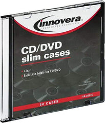 innovera - 1 Compartment, 4-7/8 Inch Wide x 1/4 Inch Deep x 5-5/8 Inch High, CD/DVD Storage Case - Polystyrene, Clear - A1 Tooling