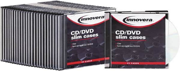 innovera - 1 Compartment, 4-7/8 Inch Wide x 1/4 Inch Deep x 5-5/8 Inch High, CD/DVD Case - Polystyrene, Clear - A1 Tooling