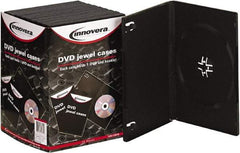 innovera - 1 Compartment, 5-3/8 Inch Wide x 1/2 Inch Deep x 7-1/2 Inch High, DVD Case - Plastic, Black - A1 Tooling