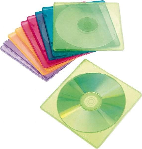 innovera - 1 Compartment, 4-7/8 Inch Wide x 1/4 Inch Deep x 5-5/8 Inch High, CD Case - Polypropylene, Blue, Green, Orange, Pink, Purple - A1 Tooling