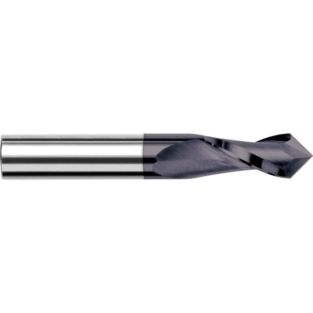 Harvey Tool - 1/4" Diam, 3/4" LOC, 2 Flute 90° Point Angle Solid Carbide Drill Mill - Exact Industrial Supply