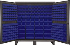 Durham - 240 Bin Storage Cabinet - Steel, 72" Wide x 24" Deep x 78" High, Blue - A1 Tooling