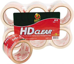 Duck - 3" x 55 Yd Clear Acrylic Adhesive Packaging Tape - Polypropylene Film Backing, 2.6 mil Thick, 31 Lb Tensile Strength, Series DUC - A1 Tooling