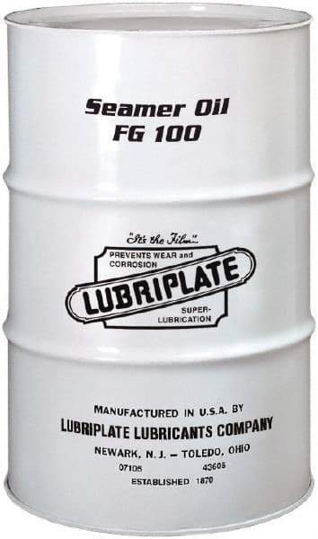 Lubriplate - 55 Gal Drum Mineral Seamer Oil - SAE 30, ISO 100, 109 cSt at 40°C & 12 cSt at 100°C, Food Grade - A1 Tooling