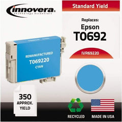 innovera - Cyan Inkjet Printer Cartridge - Use with Epson Stylus C120, CX5000, CX6000, CX7000F, CX7400, CX7450, CX8400, CX9400, NX100, NX200, NX300, NX400, WorkForce 30, 40 - A1 Tooling