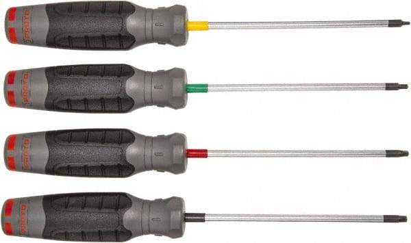 Proto - 4 Piece Square Screwdriver Set - Round Shank, Quad-Lobular Four-Sided Handle - A1 Tooling