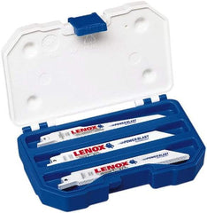 Lenox - 15 Piece, 6" Long x 0.04" to 0.05" Thick, Bi-Metal Reciprocating Saw Blade Set - Straight Profile, 6 to 18 Teeth per Inch, Toothed Edge - A1 Tooling