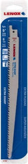 Lenox - 9" Long x 3/4" Thick, Bi-Metal Reciprocating Saw Blade - Straight Profile, 6 TPI, Toothed Edge - A1 Tooling