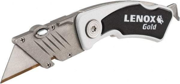 Lenox - Fixed Folding Utility Knife - White Metal Handle, 1 Blade Included - A1 Tooling