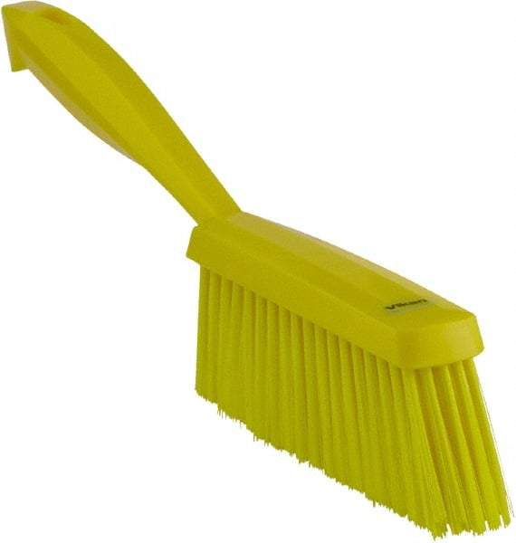 Vikan - 14" OAL, Polyester Staple Set Bench Brush - 2" Bristle Length, 6-3/8" Long Head, Yellow - A1 Tooling