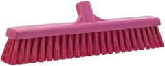 Vikan - 16" Fine Particle Synthetic Push Broom - 2" Bristle Length, Plastic Block, European Threaded Handle Connection - A1 Tooling