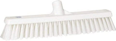 Vikan - 16" Fine Particle Synthetic Push Broom - 2" Bristle Length, Plastic Block, European Threaded Handle Connection - A1 Tooling