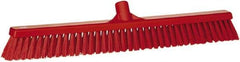 Vikan - 24" Combo Duty Synthetic Push Broom - 2" Bristle Length, Plastic Block, European Threaded Handle Connection - A1 Tooling