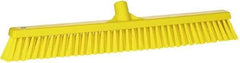 Vikan - 24" Combo Duty Synthetic Push Broom - 2" Bristle Length, Plastic Block, European Threaded Handle Connection - A1 Tooling