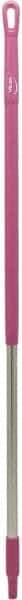 Vikan - 51 x 1-1/4" Aluminum Squeegee Handle - European Threaded Connection, Pink - A1 Tooling