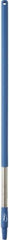 Vikan - 39-1/2 x 1-1/4" Stainless Steel Squeegee Handle - European Threaded Connection, Blue - A1 Tooling