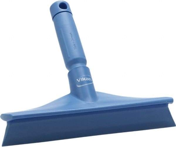 Vikan - 9.84" Rubber Blade Bench Squeegee - Single Edge, Blue, Plastic Holder - A1 Tooling