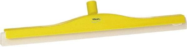 Vikan - 24" Foam Rubber Blade Floor Squeegee - Double Edge, Yellow, Plastic Holder - A1 Tooling