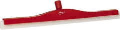 Vikan - 24" Foam Rubber Blade Floor Squeegee - Double Edge, Red, Plastic Holder - A1 Tooling