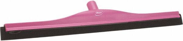 Vikan - 24" Foam Rubber Blade Bench Squeegee - Double Edge, Pink, Plastic Holder - A1 Tooling