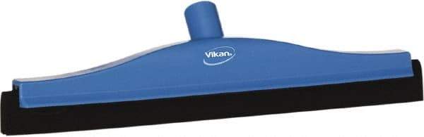 Vikan - 16" Foam Rubber Blade Bench Squeegee - Double Edge, Blue, Plastic Holder - A1 Tooling