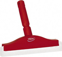 Vikan - 10" Foam Rubber Blade Bench Squeegee - Double Edge, Red, Plastic Holder - A1 Tooling