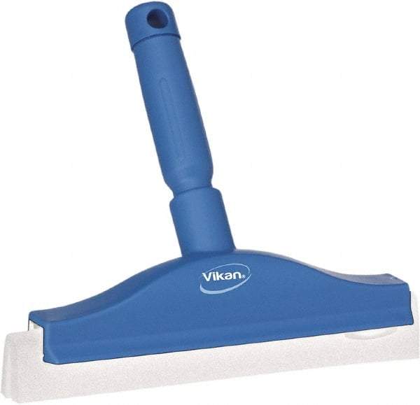 Vikan - 10" Foam Rubber Blade Bench Squeegee - Double Edge, Blue, Plastic Holder - A1 Tooling