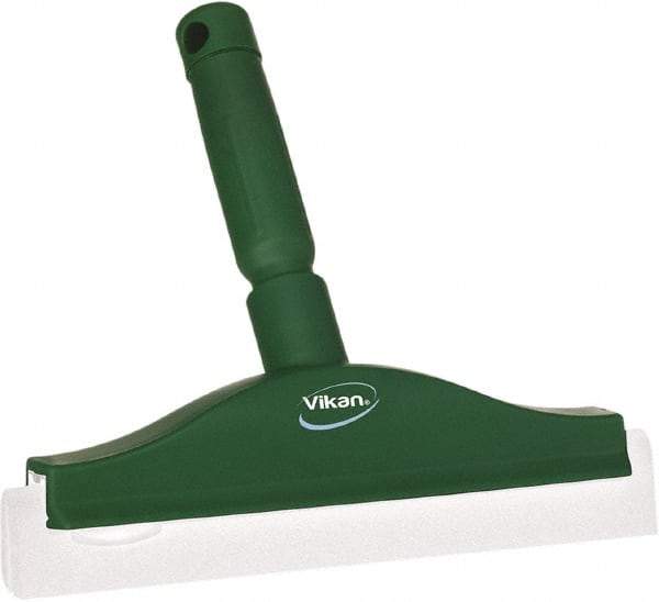 Vikan - 10" Foam Rubber Blade Bench Squeegee - Double Edge, Green, Plastic Holder - A1 Tooling