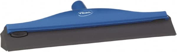 Vikan - 16" Rubber Blade Ceiling Squeegee - Double Edge, Blue, Plastic Holder - A1 Tooling